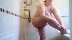 Chubby Chick in shower