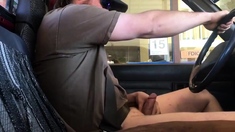 Horny Guy Bustin A Nut at the Bank ( Hands free Public Cum )