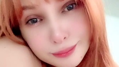 European amateur redhead masturbates on webcam