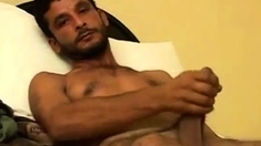 Hot Turkish straight guy wanks his big cock