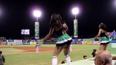 Cheerleader showing off her moves