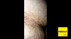 POV hairy chub bottom getting fucked not by daddy in hallway