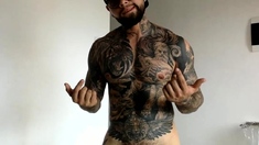 Colossal Black tattoo masturbating Part 5 doing a Cam Show