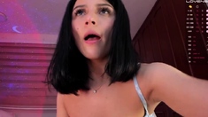 Stacked brunette goes solo toys and masturbation