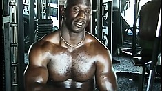 Ebony beefcake gets an offer he can't refuse at the gym and goes gay for pay
