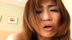 Naughty Japanese schoolgirl has a hairy pussy longing for wild action