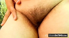 Hairy mature outdoor