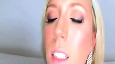 Amazing Blonde Fucked Hard Swallows Cum