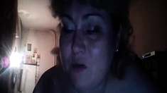 Russian mature flash big tits on webcam